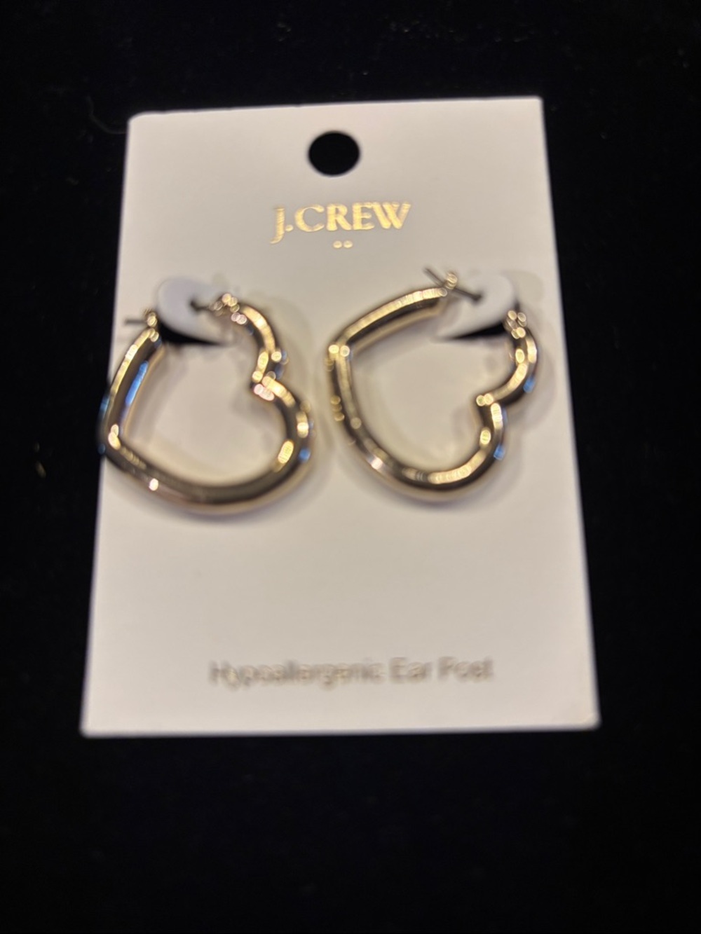 J. Crew Gold Heart-Shaped Hoop Earrings